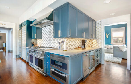 Kitchen Remodel with Custom Blue Cabinets