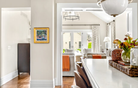 Kitchen redesign with open doorways.