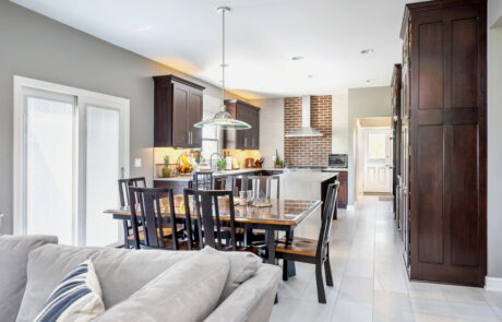 Living room, dining room, kitchen open floor plan.