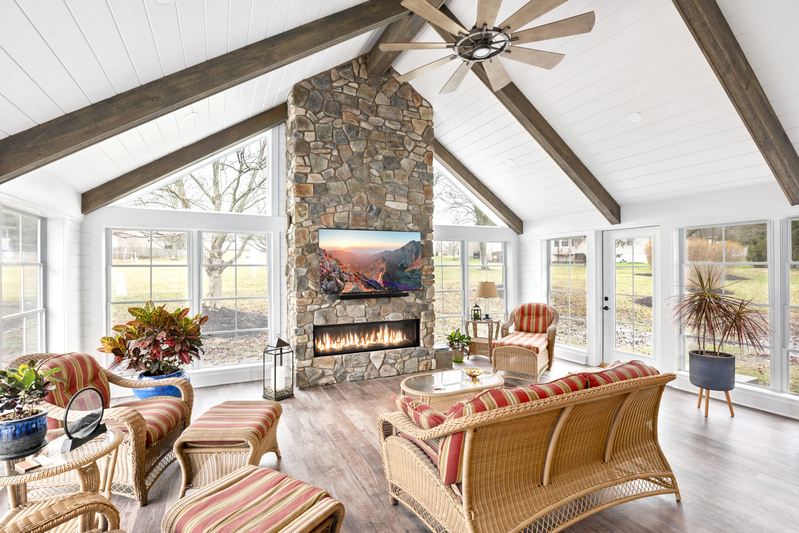 Sunroom Addition with Vaulted Ceiling